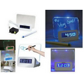 LCD Message Board Digital Alarm Clock with 4 Port USB Hub